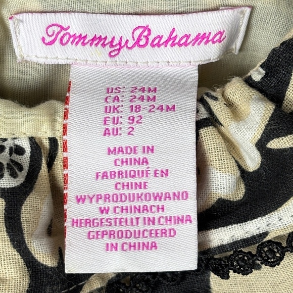 Tommy Bahama Toddler Girls Dress 24M Hawaii Tropical Linen Sleeveless Tier NWOT - Picture 5 of 7